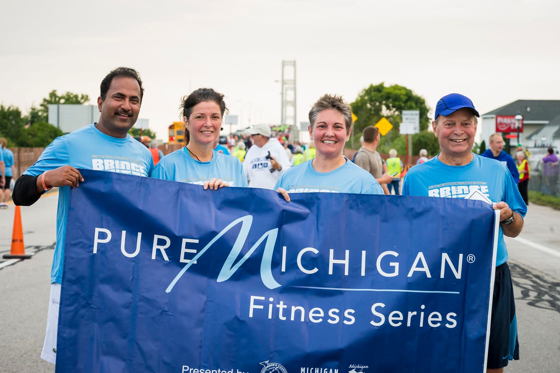 Vijay Kumar as Michigan Fitness Foundation Fitness Ambassador at Mackinac Bridge Run