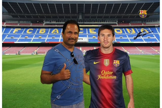 Vijay Kumar visiting FC Barcelona Camp Nou inspired by Lionel Messi