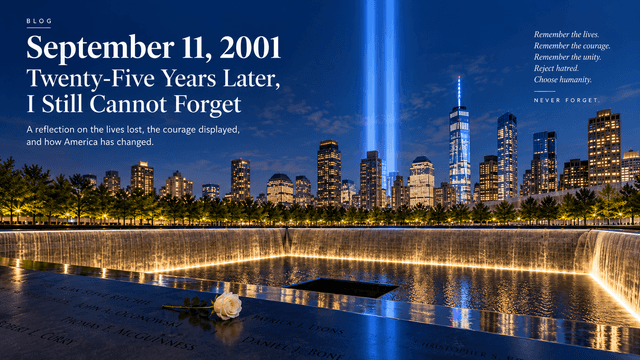 National September 11 Memorial reflecting pools in New York City honoring the victims of the 2001 terrorist attacks